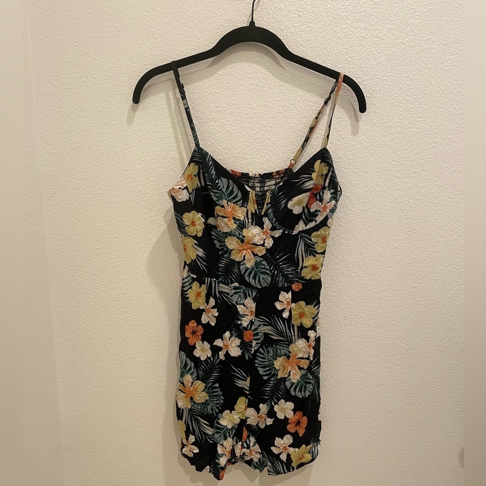 Wild Fable Black Floral Romper Women’s Size M​​​